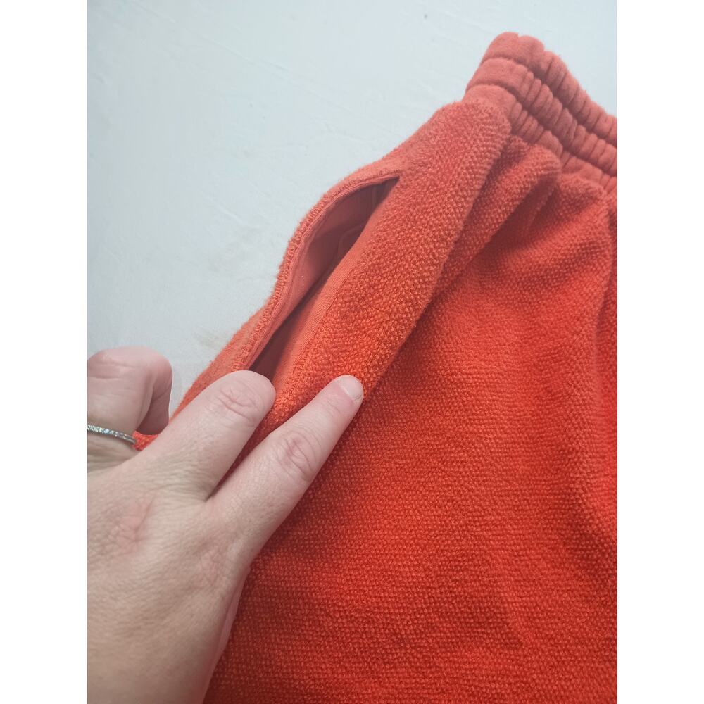 Vintage Limited Terry Cloth Pull on Cotton Orange Shorts High Rise pockets Small - Picture 6 of 6